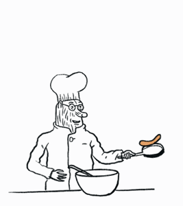 Gif animé Chandeleur crêpes sur la tête